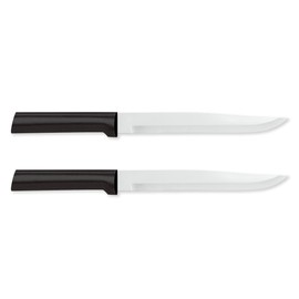 RADA Slicing Knife – Stainless Steel Blade With Black Steel Resin Handle, 11-3/8 Inches, Pack of 2