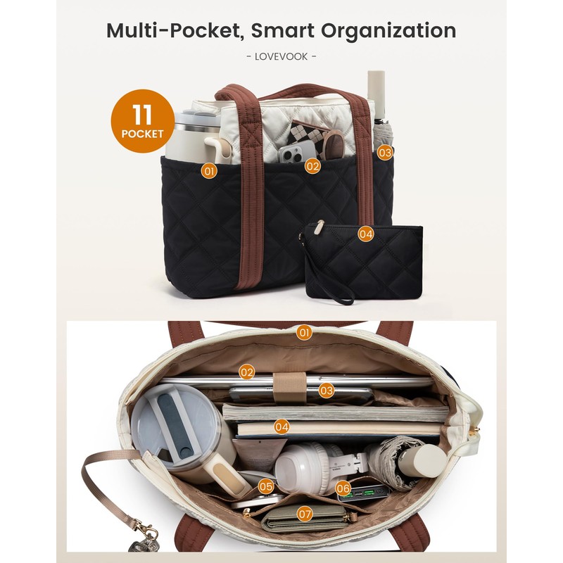 LOVEVOOK Shopper Bag Handbag Women's Lightweight Buffer Tote Bag Work