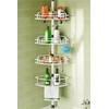 HAMITOR Corner Shower Caddy Tension Pole: Rustproof Bathroom Organizer Shelves