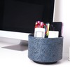 Mtzmy Round Leather Art Supply Organizer,Remote Control Holder,360 Degree Spinning,Multi-Functional