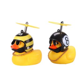YGMXZL 2 x Yellow Duck Car Ornaments, Rubber Duck Decorations, Small Yellow Duck Car Decoration, Rubber Duck Toy for Car, Motorcycle, Bicycle, Mountain Bike (Style 6)