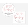 Sip Sip Hooray Bridal Shower Favor Stickers, Wedding Champagne Labels