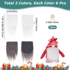 GORGECRAFT Pack of 24 Gnome Beard Unfinished Wooden Balls Braids Gnome Beard Set Faux Fur Beard Hair Set for DIY Handmade Gnome Sewing Patches Easter Christmas Party Accessories