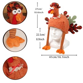 TOPORTY Thanksgiving Turkey Hats Funny Turkey Costume Novelty Turkey Headwear for Thanksgiving Night Event Dress-up Party, Mrs. Turkey