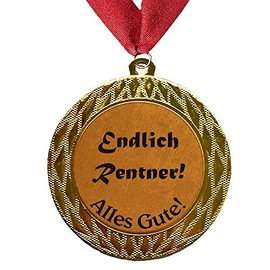 Larius Group Medal Order Finally Retirees or Your Desired Text Gift for Retirees, Metal Gold