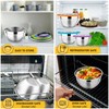 P&P CHEF Mixing Bowl with Lid Set, 7 Pieces Stainless