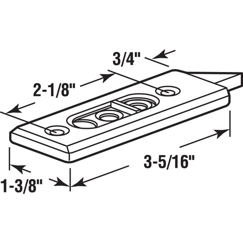 White Tilt Window Latch; 2-1/8" Screw Holes - Package