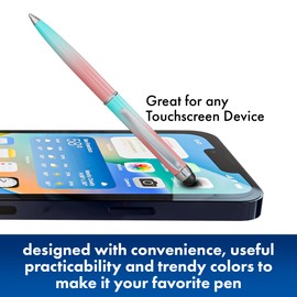 Monteverde USA Poquito Stylus Pen - Gradient Pink | Compact Metal Ballpoint Pen with Capacitive Stylus | Refillable with D1 Standard International Mini Ballpoint Refills