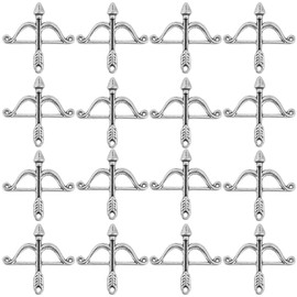 SUNNYCLUE 1 Box 60Pcs Valentine Charms Bow and Arrow Charms Alloy Antique Silver Tibetan Loop Vintage Charm Collection Bulk for Jewelry Making Charms Earring Necklace Bracelet Keychain DIY Crafting