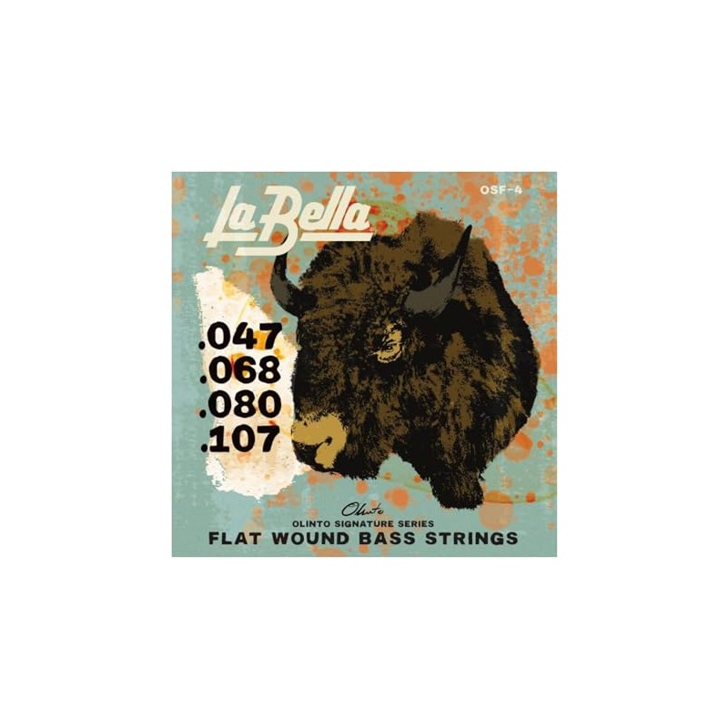 0SF-4 Olinto Signature Flat Wound Bass Strings 47-107