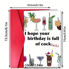 Humorous Birthday Greeting Card, 1 Count Colorful Cartoon Pattern Greeting Card with Envelope, Creative Greeting Card for Friend & Family