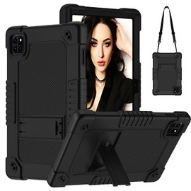 for Callsky-Tab Cpad 10 Tablet Case,for Callsky-Tab Ctab 10 10.1" Case,Heavy Duty Shockproof with Shoulder Strap Kickstand Hybrid Kids Friendly Cover for Callsky-Tab 10.1 inch Tablet (Black)