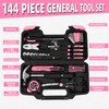 144-Piece Pink Tool Kit Basic Home Repair Tool Set General