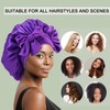 Large Satin Silk Hair Bonnets,2Pcs Elastic Band Satin Sleep Bonnet