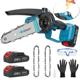 Mini Chainsaw Cordless, 6-in Brushless Electric Chainsaw with Auto Oiler System & Security Lock, Small Portable Handheld Chain Saw, Garden Tool for Wood Cutting, Tree Trimming, Courtyard, Household