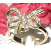 YourJewelleryBox TK1108PB Stainless Steel 18KT Gold Bow Ring Simulated Diamonds