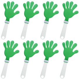 Lovecheer 8PCS Big Hand Clappers Noisemakers 11 Inch Clapper Green and White Noise Makers Cheer Team Spirits Company Sports Competition Adults Cheering Squad