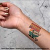 4 x 'Running From The Future' Temporary Tattoos - Water