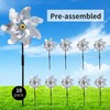 BATTIFE 10 Pack Reflective Pinwheels for Yard and Garden, Pre-Installed