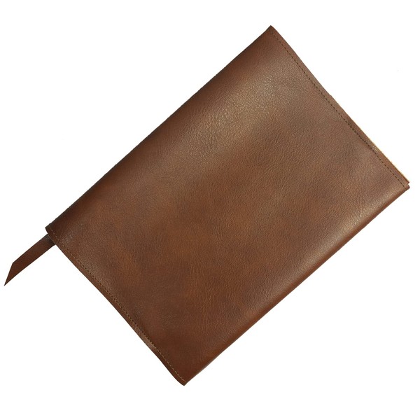 Goges Book Cover, A5, Waterproof Leather, High-Quality Synthetic Leather, Available in Various Colors and Sizes, Fits Thick Books, Adjustable Size, Bookmark Included, Lightweight, Fashionable, Brown