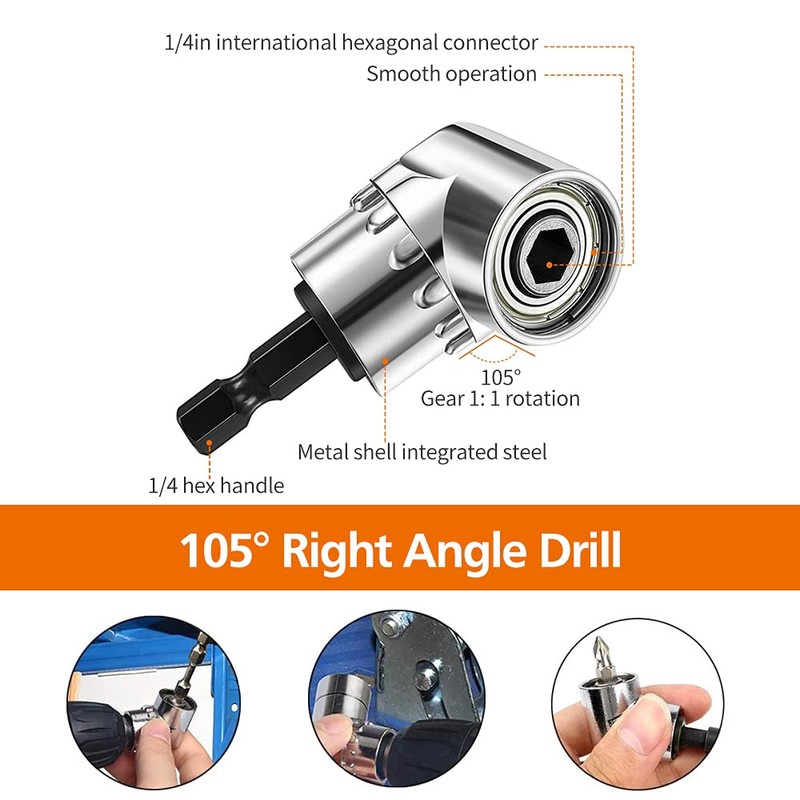 Flexible Drill Bit Extension Set & Universal Socket Tool, Bendable