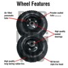 4 Pack - 8" Black Rim Pneumatic Tire/Wheel for Training