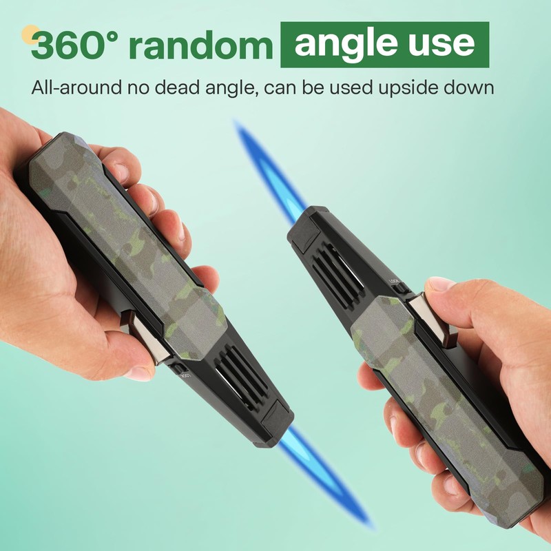 Solar Beam Butane Torch Lighter - Windproof, Adjustable Flame, Refillable,