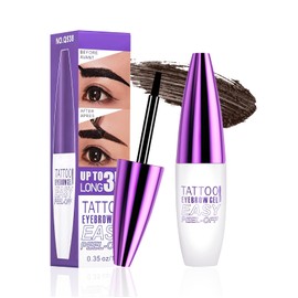 Peel Off Eyebrow Gel - Long-Wearing & Waterproof Eyebrow Tattoo, Easy Peel Off Eyebrow Gel, Create Fuller & Defined Brows Makeup for All Skin Types, 1 Pack (Medium Brown)