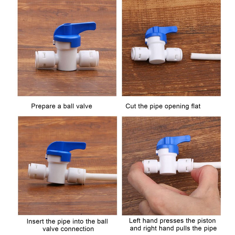 10Pcs Inline Ball Valve Quick Connect Fitting Accessory 1/4 Inch