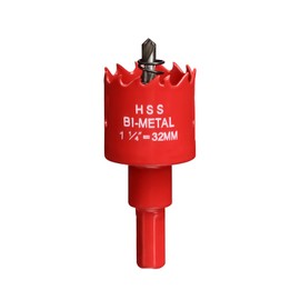 Hole Saw 32 mm, Bi-Metal Cutting Depth HSS M 42 Hole Cutter for Cutting Wood, Plastic, Drywall, Plasterboard and Soft Metal Sheet