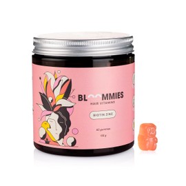 Bloommies Hair gummy bears with biotin, hair vitamins with 5000 μg biotin, folic acid, hair vitamins and minerals, 60 pieces biotin gummy bears for 2 months supply