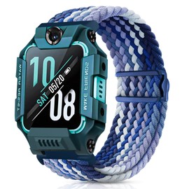 Hexasider Kids Straps Compatible with Watch Phone Z7/Z6/Z1, Nylon Braided Wristbands for imoo Smartwatch Kids Z1/Z6/Z7 Replacement Bands for Girls Boys, MultiBlue