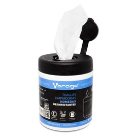 Vorago CLN-107 Toallas Húmedas Desinfectantes, Bote con 30 Piezas, Ideal para Pantallas y Superficies