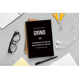 Ecezatik Grind Definition Motivational Notebook Journal, Inspirational Office Gifts for Coworkers Women Men, Entrepreneur Gifts, Inspiring Work Spiral Notebooks 5.5x8.3 Inch