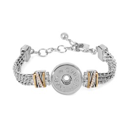 Ginger Snaps York Mixed Metal Bracelet | Interchangeable & Adjustable Snap Jewelry Collection | Choose Your Own Button Charms for Necklaces Bracelets | Standard Size | SN96-47