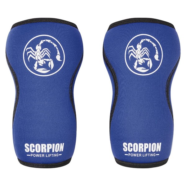 Scorpion Power Lifting Weight Lifting Knee Wraps 7mm Neoprene Powerlifting Knee Wraps for Crossfit Blue Small