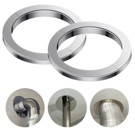 Set of 2 125 mm Cover Rosette Stainless Steel Silver Rosette Shower Fitting Cover Rosette for Radiator Pipes Heating Pipe Rosette for Shower Faucets Radiator Gas Wall Boiler Extractor