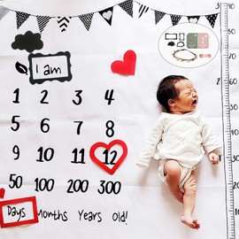 OMOTYA Sleeping Phase Art Baby Photography Blanket, Moon Age Photo Goods, Blanket for Baby, Photography Memorial, Moon Age Photo Sheet, Sleeping Phase Art, for Girls and Boys, 100-Day Memorial