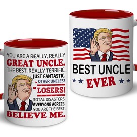 BECHUSKY Uncle Gifts - Mugs For Uncle From Niece Nephew - Great Uncles Present Ideas - Christmas, Fathers Day, Birthday Gift Uncles - Gifts For Old Men, Elder, Old Brother