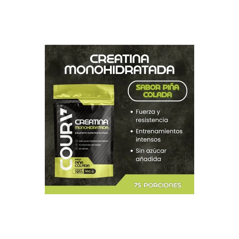 Coura Creatina Monohidratada 450 Porciones Magnesio Potasio Calcio Hierro Fósforo