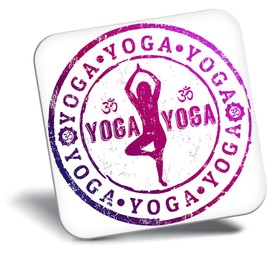 Destination Vinyl ltd Fridge Magnet - Purple Yoga Meditation 4193