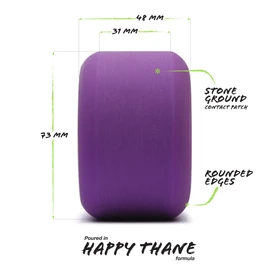 Orangatang Beefcake 73 mm 83a Freeride Longboard Skateboard Wheels (Purple, Set of 4)