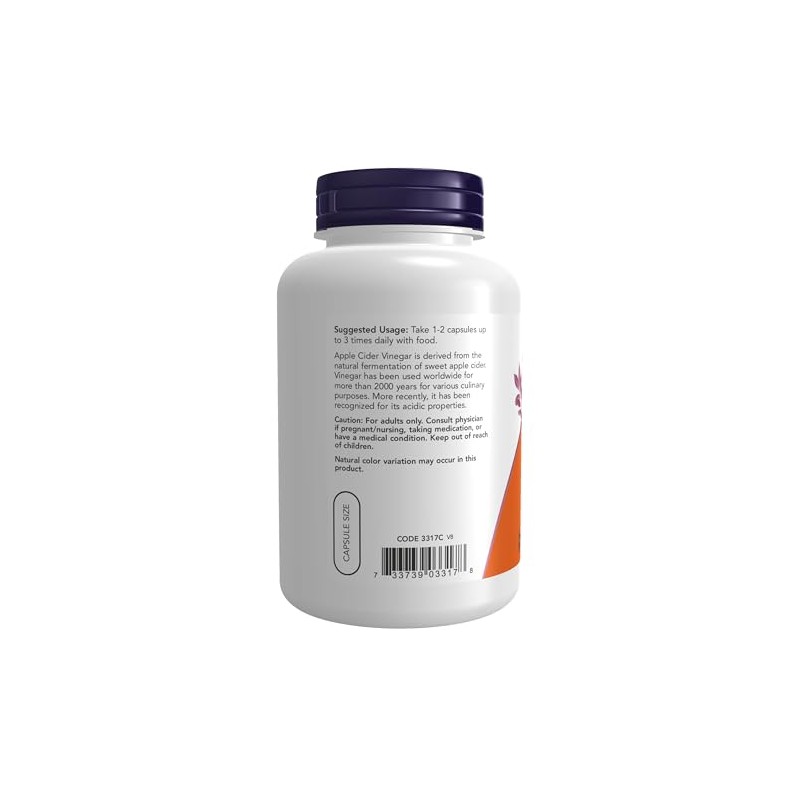 NOW Apple Cider Vinegar 450 mg,180 Capsules