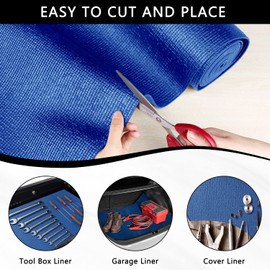 Foam Toolbox Liner Drawer Mat 1/8 Inch Thick X 16 Inch Wide X 16 Ft Long Blue, No Slip for Protecting Cabinet, Garage, Cart, Tool Box