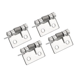 PATIKIL 4 Pcs Spring Loaded Hinges, 1" 304 Stainless Steel Self Closing Small Door Hinges for Cabinet Door