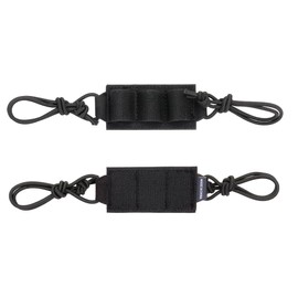 IDOGEAR Battery Storage Holder Cable Organizer with Side Rope 3 Elastic Loops Hook Backed Fastener for Tactical Helmet Equipment(Black,1pc)