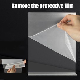 Yoodeet 8.5x11 Menu Holders, Double-Sided Acrylic Letter Paper Sign Holder,Plastic T-Shape Clear Poster Holder Display Stand for Store, Office, Exhibition, Restaurant, Pack of 2