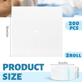 200 Pcs 10 x 10 cm Split Gauze Pads 6 Ply Split Drain Sponge Gauze Non Woven Slit Bandage Sponges with 2 Roll of Tape for Wound Care Tubes Drains Supplies
