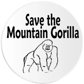 Kiwi Gifts Save The Mountain Gorilla - 3 Pack Circle Stickers 3 Inch - Endangered Species