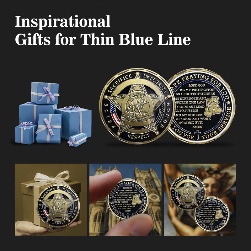 BHealthLife US Police Officers Challenge Coin Bulk Pack of 5